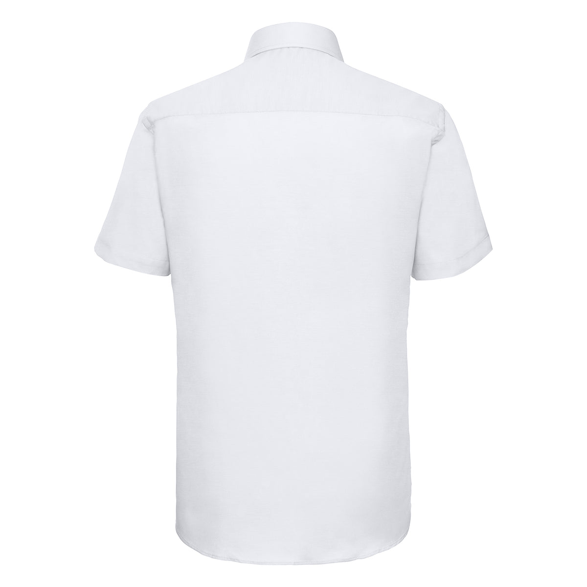 White - Back - Russell Collection Mens Plain Oxford Easy-Care Short-Sleeved Shirt