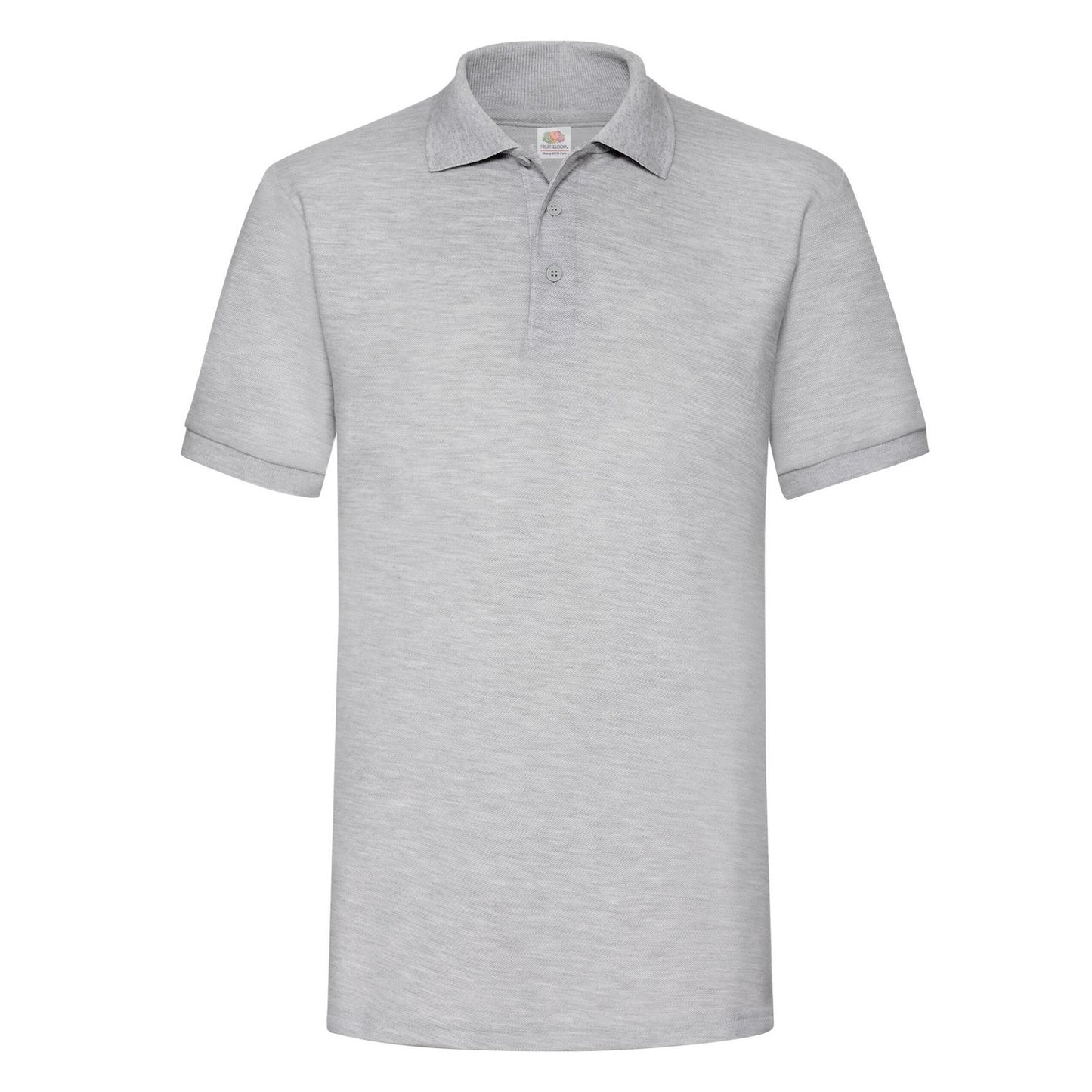 Heather Grey - Front - Fruit of the Loom Mens 65-35 Heavyweight Polo Shirt