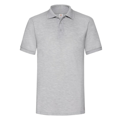 Heather Grey - Front - Fruit of the Loom Mens 65-35 Heavyweight Polo Shirt