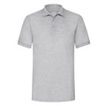 Heather Grey - Front - Fruit of the Loom Mens 65-35 Heavyweight Polo Shirt