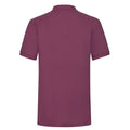 Burgundy - Back - Fruit of the Loom Mens 65-35 Heavyweight Polo Shirt