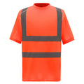 Orange - Front - Yoko Unisex Adult Hi-Vis Safety Short-Sleeved T-Shirt