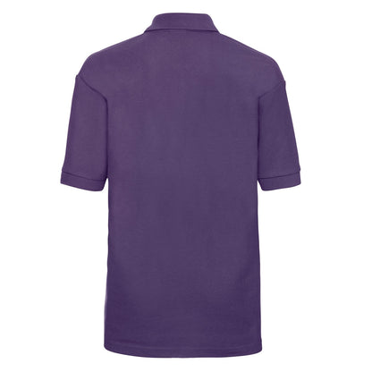 Purple - Back - Russell Childrens-Kids Classic Polycotton Polo Shirt