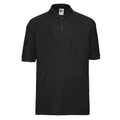 Black - Front - Russell Childrens-Kids Classic Polycotton Polo Shirt