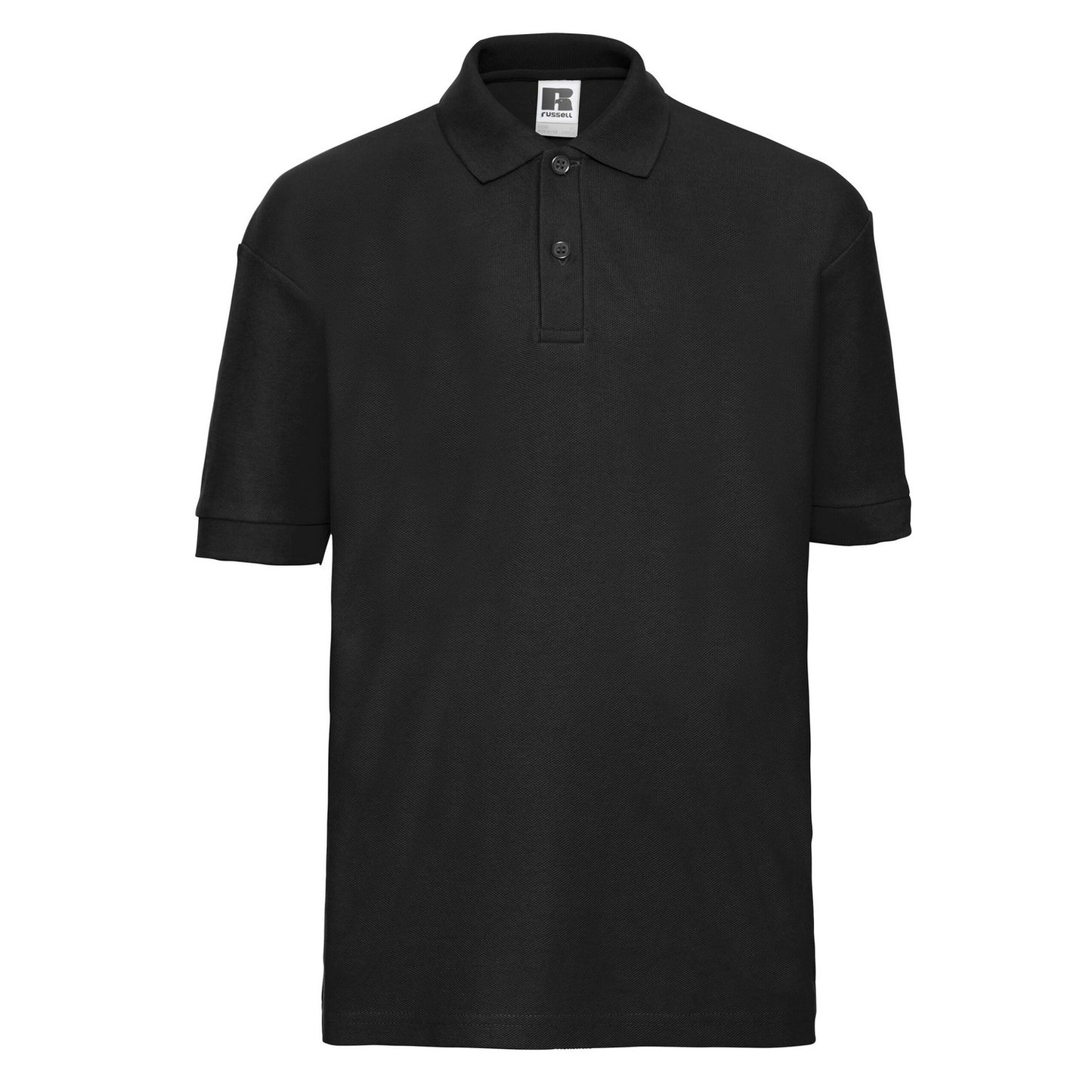 Black - Front - Russell Childrens-Kids Classic Polycotton Polo Shirt