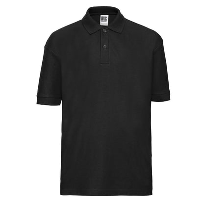 Black - Front - Russell Childrens-Kids Classic Polycotton Polo Shirt
