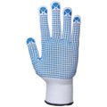 Blue-White - Back - Portwest Nylon Polka Dot Gloves (A110) - Safetywear - Workwear