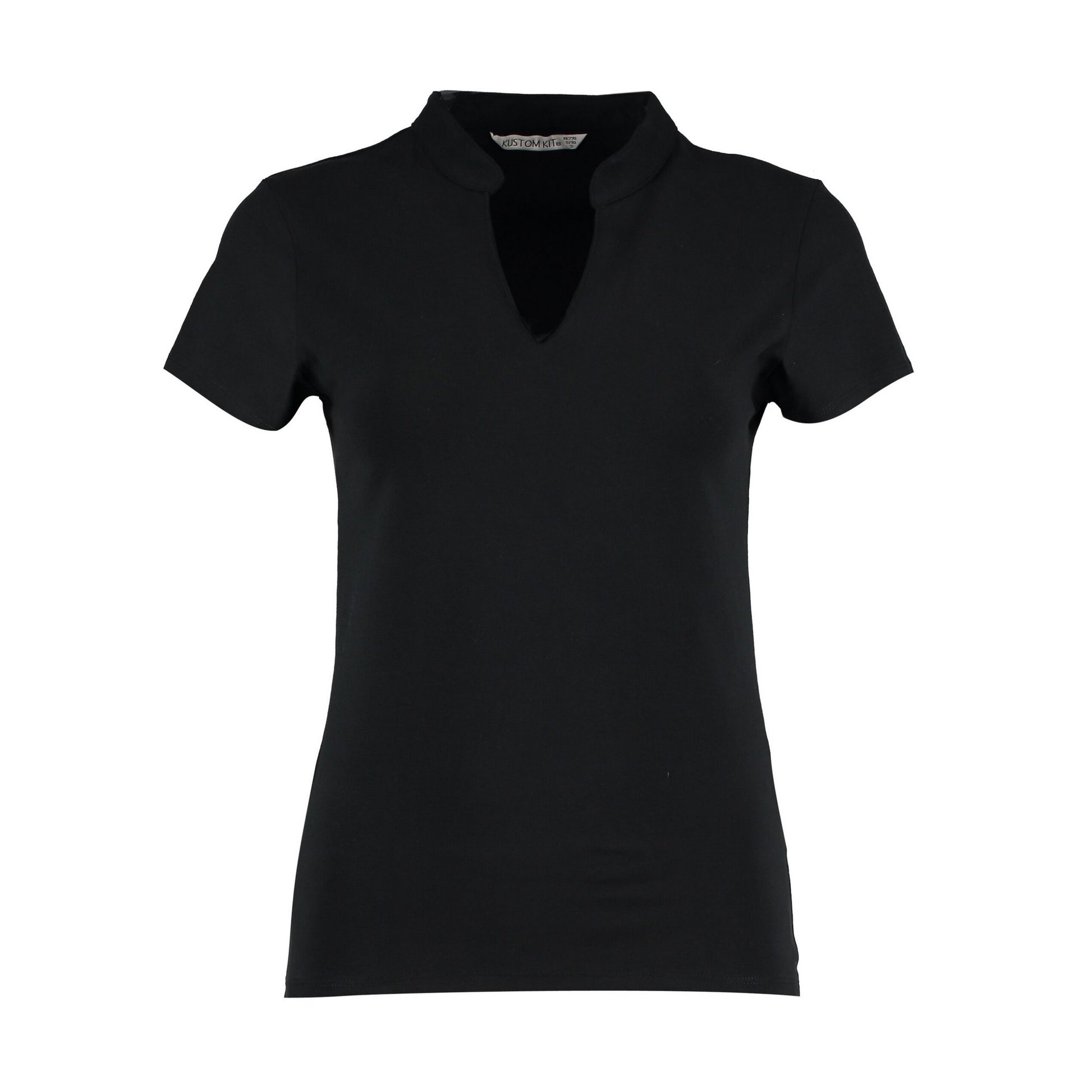 Black - Front - Kustom Kit Womens-Ladies Corporate V Neck T-Shirt