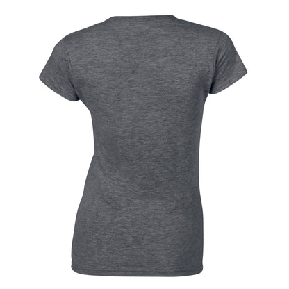 Dark Heather - Back - Gildan Womens-Ladies Softstyle Ringspun Cotton T-Shirt