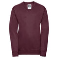 Burgundy - Front - Russell Collection Childrens-Kids V Neck Sweatshirt