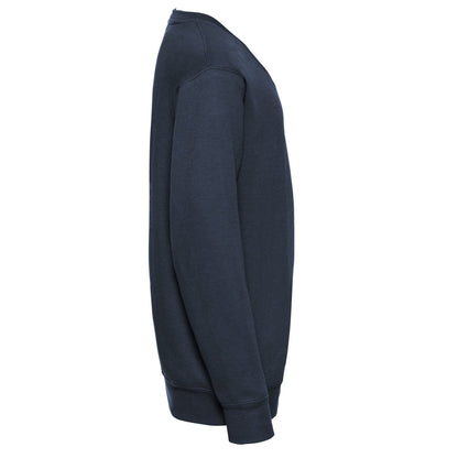 French Navy - Side - Russell Collection Childrens-Kids V Neck Sweatshirt