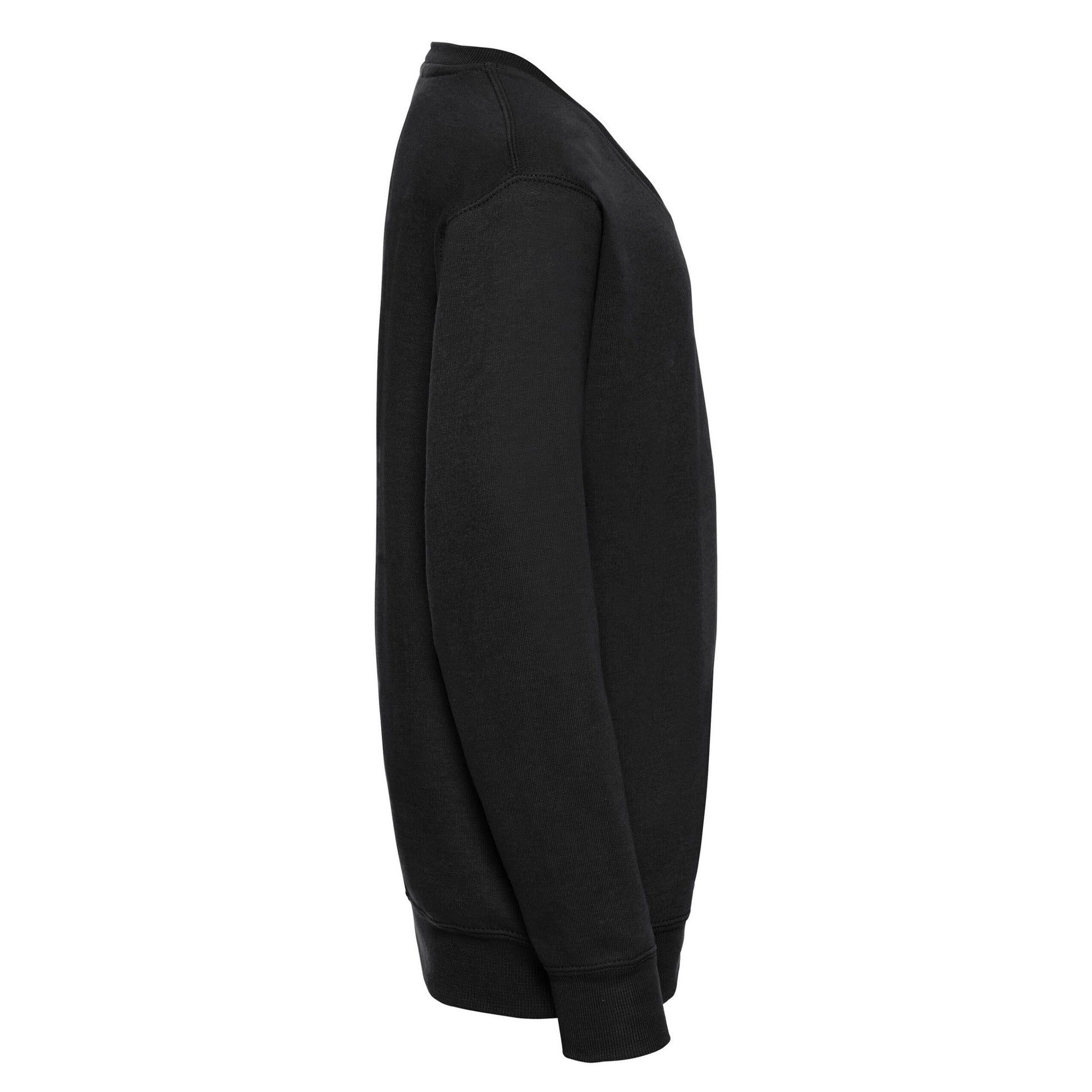 Black - Side - Russell Collection Childrens-Kids V Neck Sweatshirt