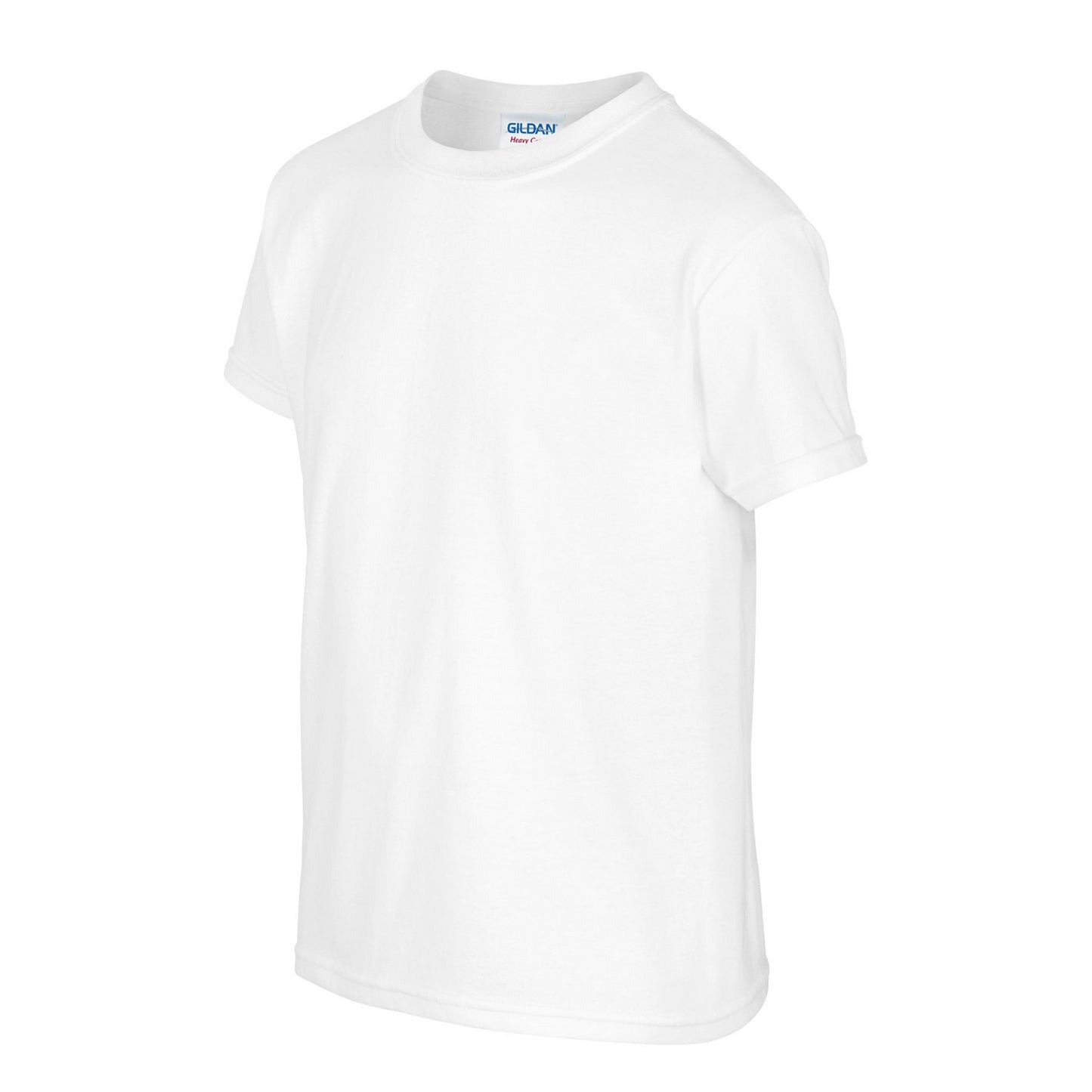 White - Side - Gildan Childrens-Kids Heavy Cotton T-Shirt