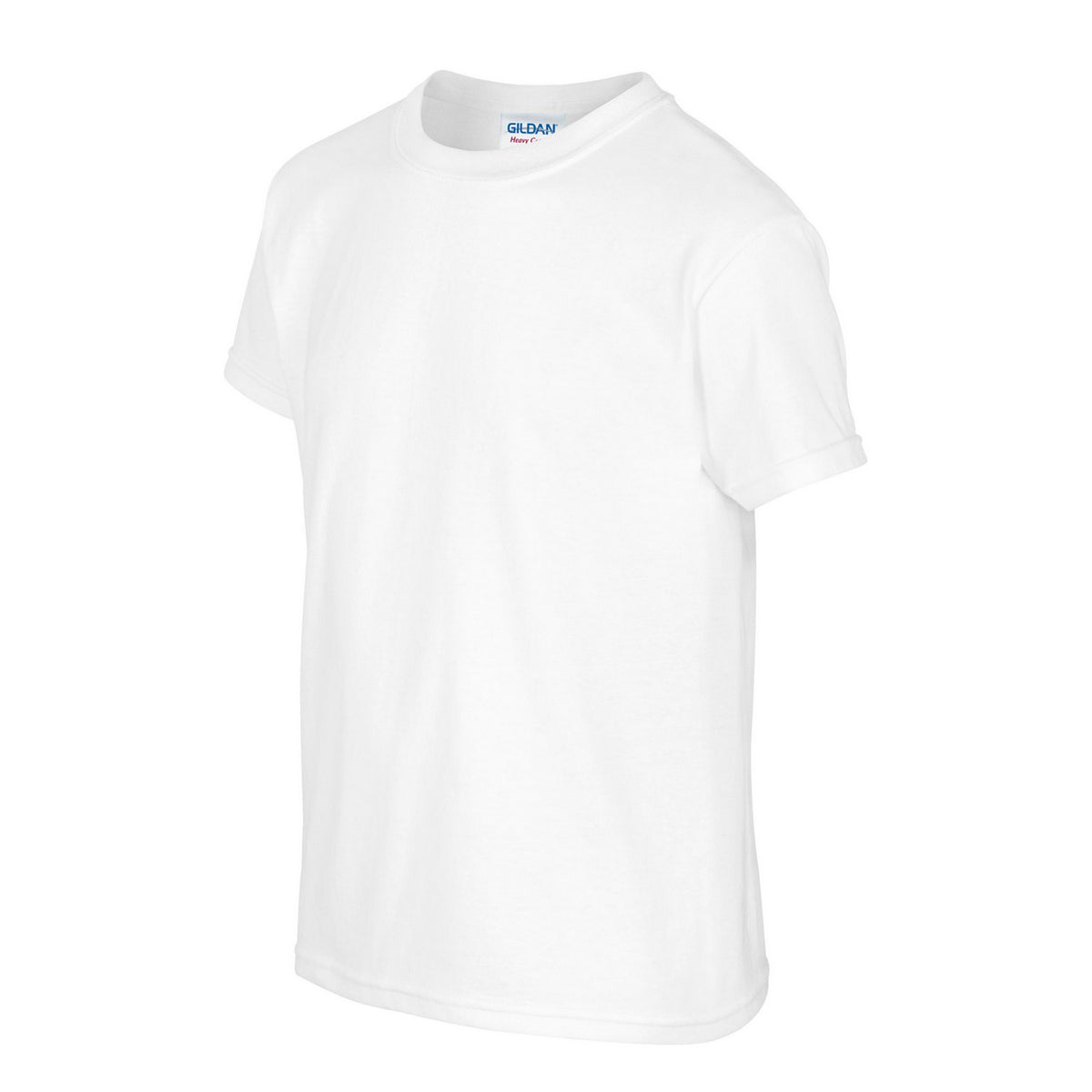 White - Side - Gildan Childrens-Kids Heavy Cotton T-Shirt