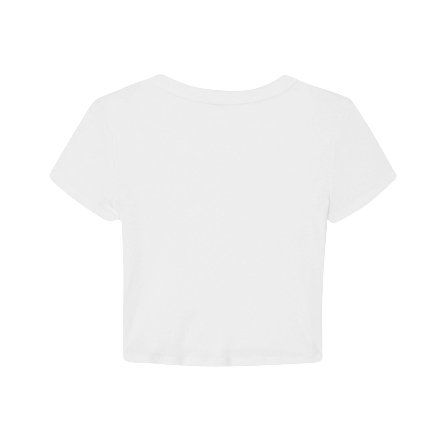 White - Back - Bella + Canvas Womens-Ladies Micro-Rib Cropped T-Shirt