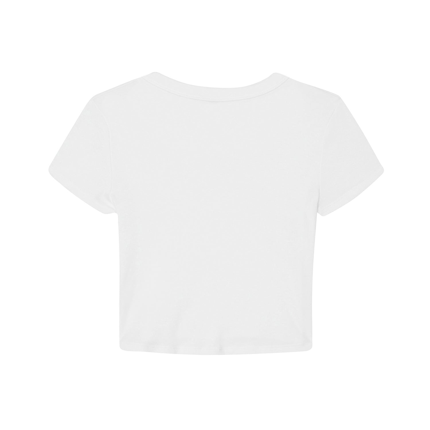 White - Back - Bella + Canvas Womens-Ladies Micro-Rib Cropped T-Shirt