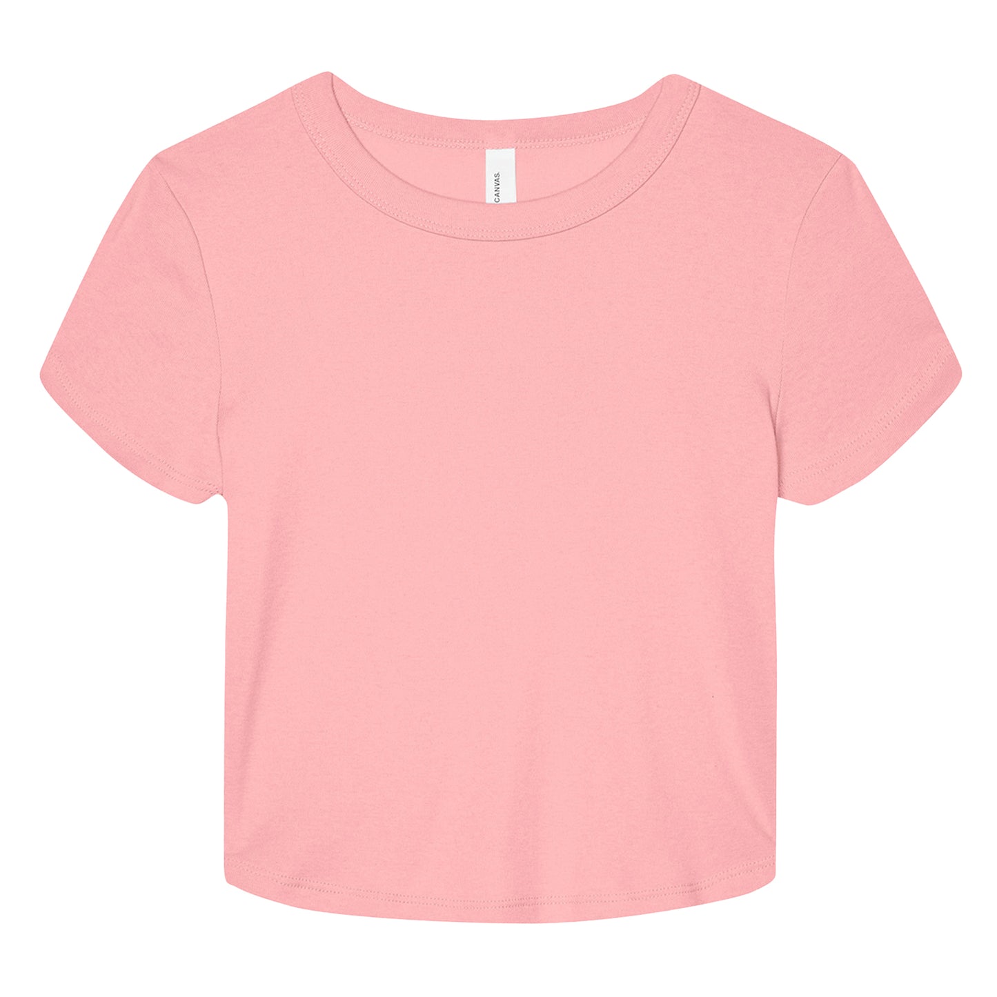 Solid Pink Blend - Front - Bella + Canvas Womens-Ladies Micro-Rib Cropped T-Shirt