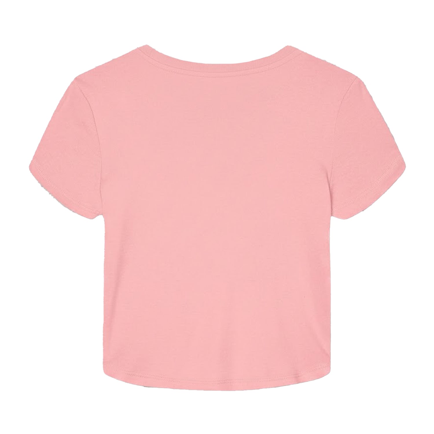 Solid Pink Blend - Back - Bella + Canvas Womens-Ladies Micro-Rib Cropped T-Shirt