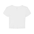 White - Front - Bella + Canvas Womens-Ladies Micro-Rib Cropped T-Shirt