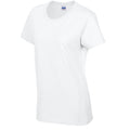 White - Side - Gildan Womens-Ladies Heavy Cotton T-Shirt
