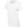 White - Side - Gildan Womens-Ladies Heavy Cotton T-Shirt