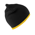 Black-Yellow - Front - Result Winter Essentials Unisex Adult Reversible Fashion Beanie
