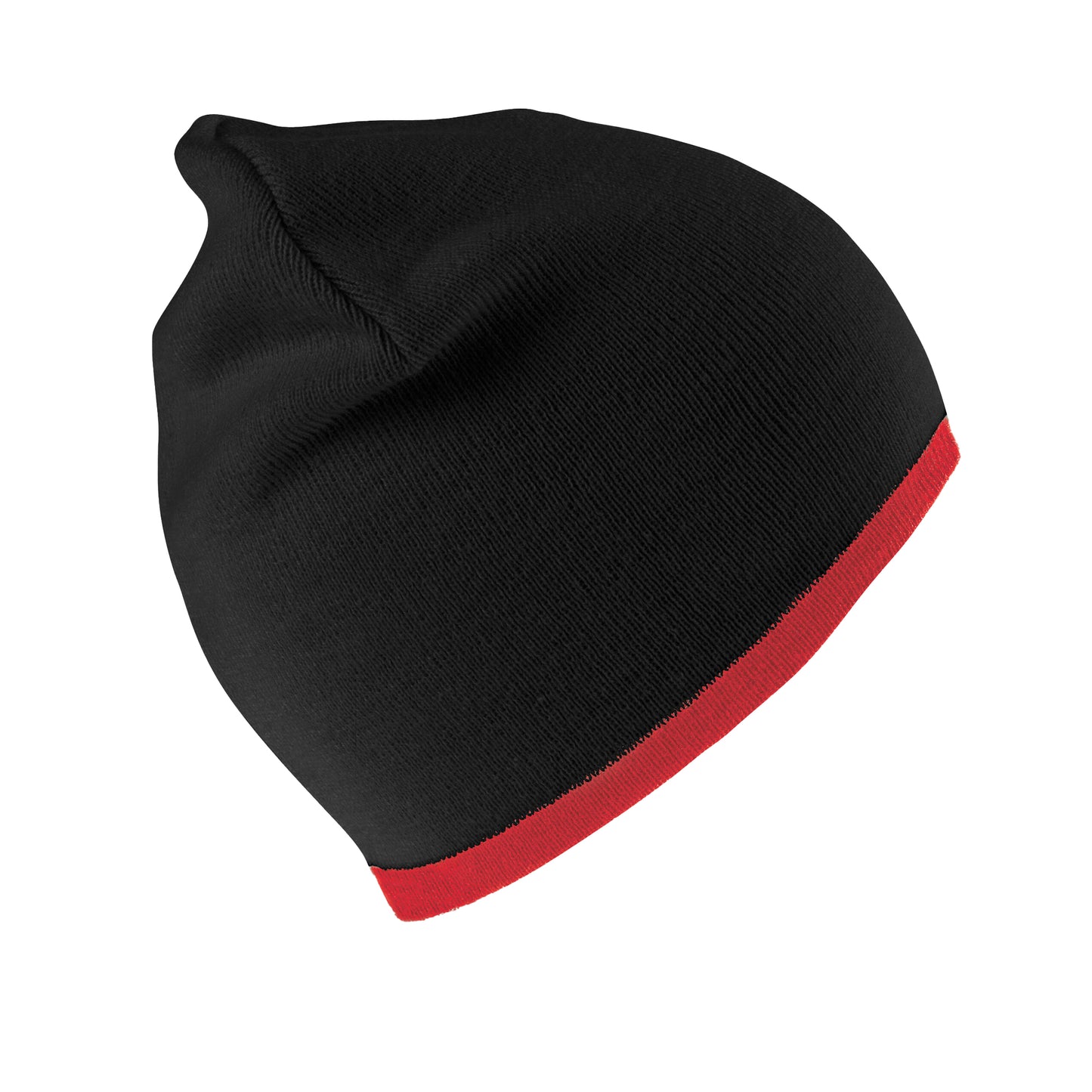 Black-Red - Front - Result Winter Essentials Unisex Adult Reversible Fashion Beanie