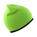 Lime-Black - Front - Result Winter Essentials Unisex Adult Reversible Fashion Beanie