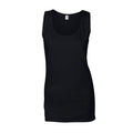 Black - Front - Gildan Womens-Ladies Softstyle Tank Top