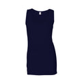 Navy - Front - Gildan Womens-Ladies Softstyle Tank Top