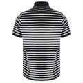 Navy-White - Back - Front Row Unisex Adult Striped Jersey Polo Shirt