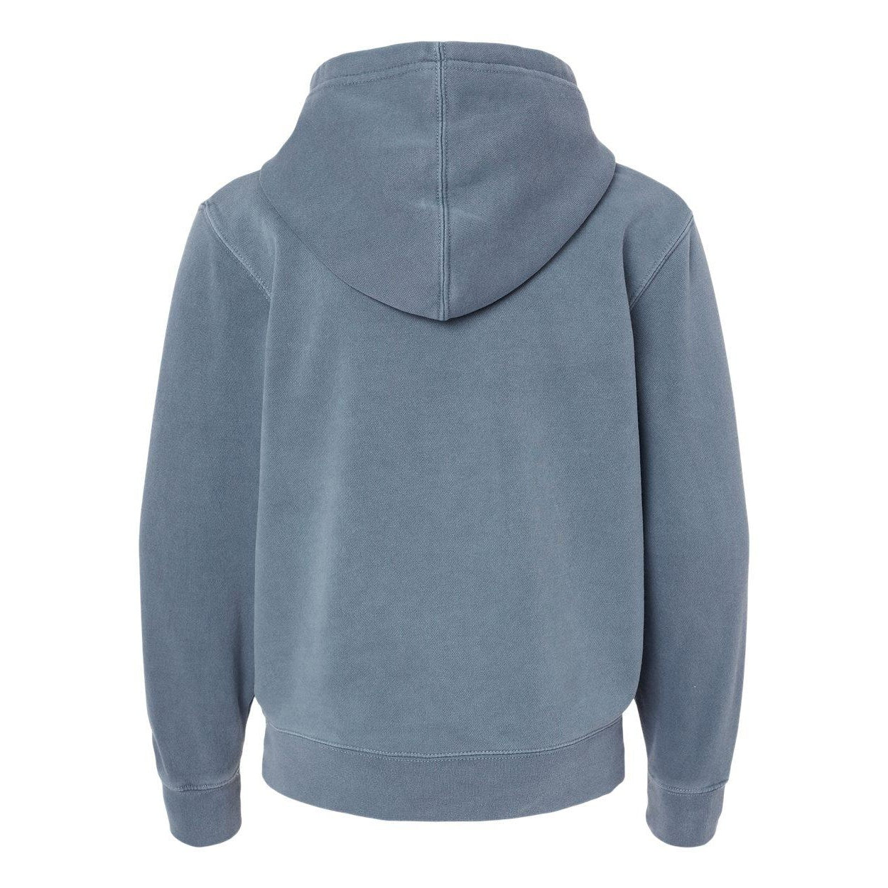 Pigment Slate Blue - Back - Independent Trading Co. Youth Midweight Pigment-Dyed Hooded Sweatshirt