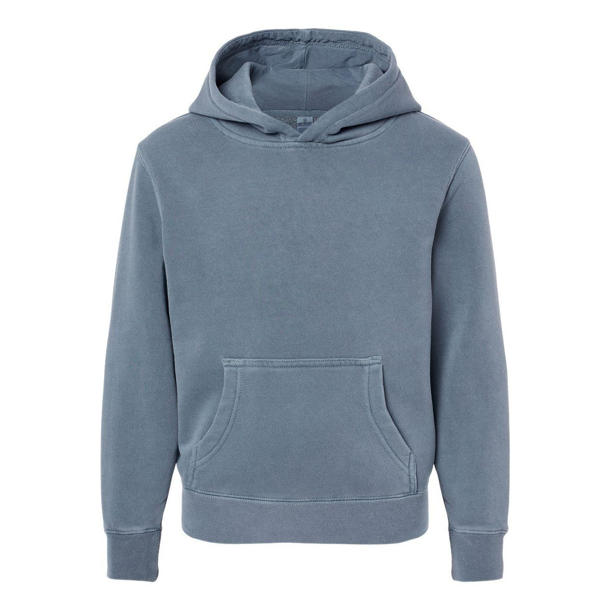 Pigment Slate Blue - Front - Independent Trading Co. Youth Midweight Pigment-Dyed Hooded Sweatshirt