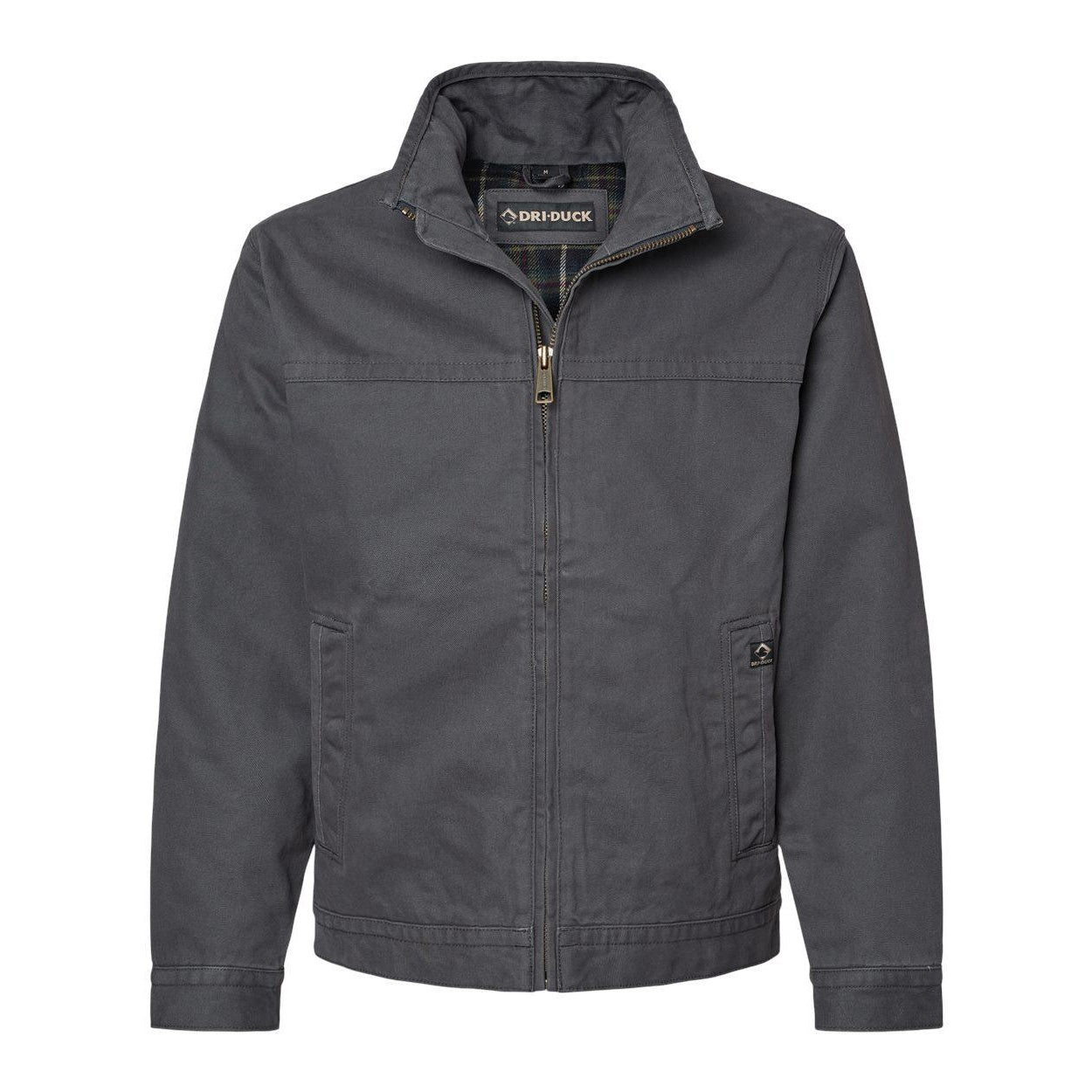 Charcoal - Front - DRI DUCK Maverick Boulder Cloth Jacket with Blanket Lining