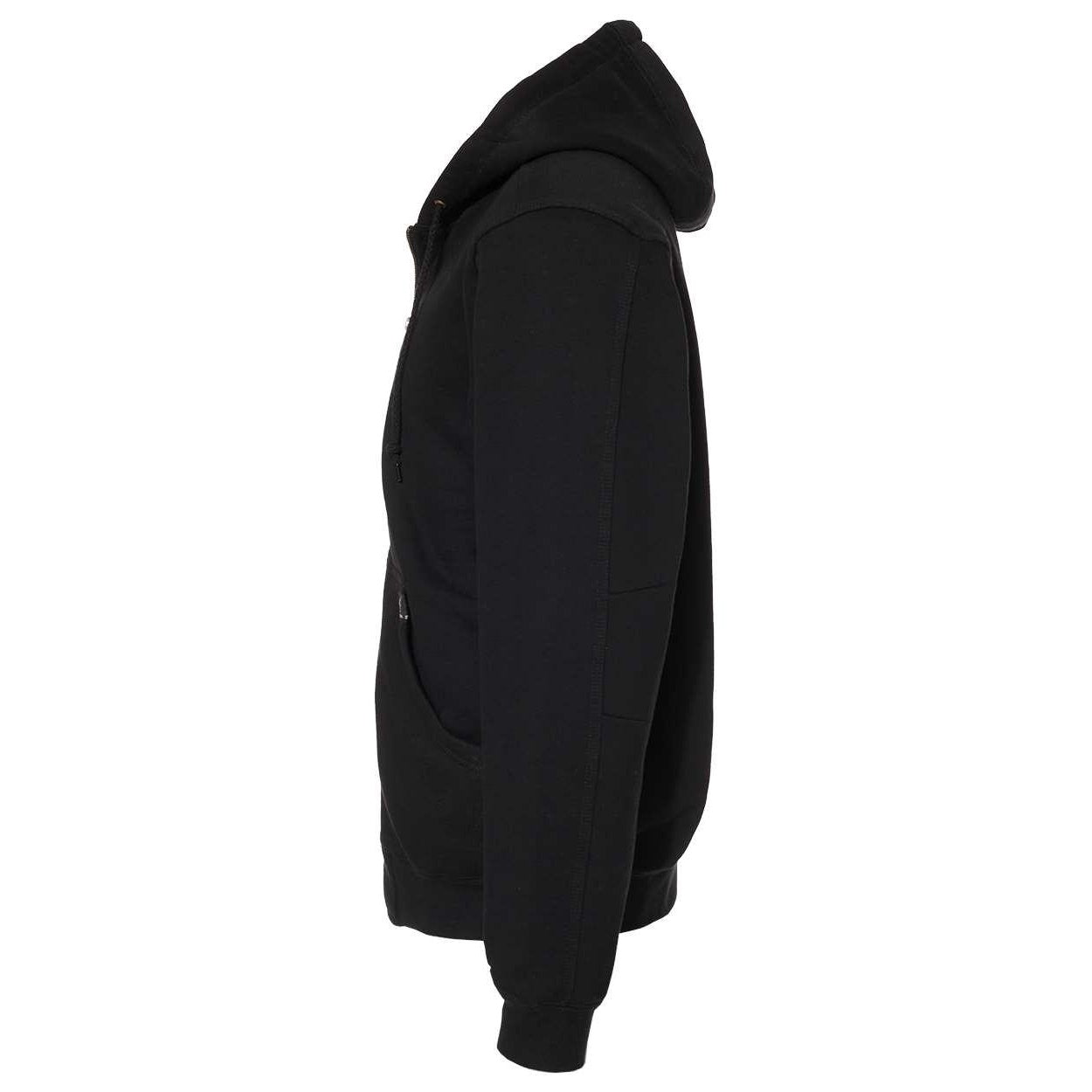 Black - Side - DRI DUCK Crossfire Heavyweight Power Fleece Hooded Jacket with Thermal Lining