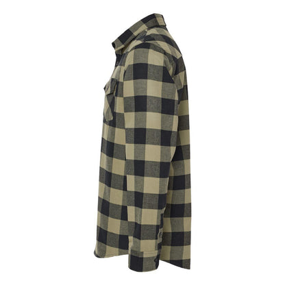 Olive- Black - Side - Independent Trading Co. Flannel Shirt