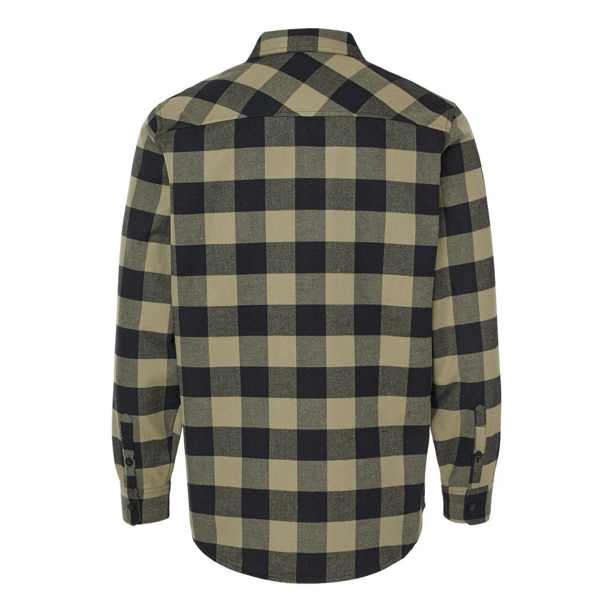 Olive- Black - Back - Independent Trading Co. Flannel Shirt