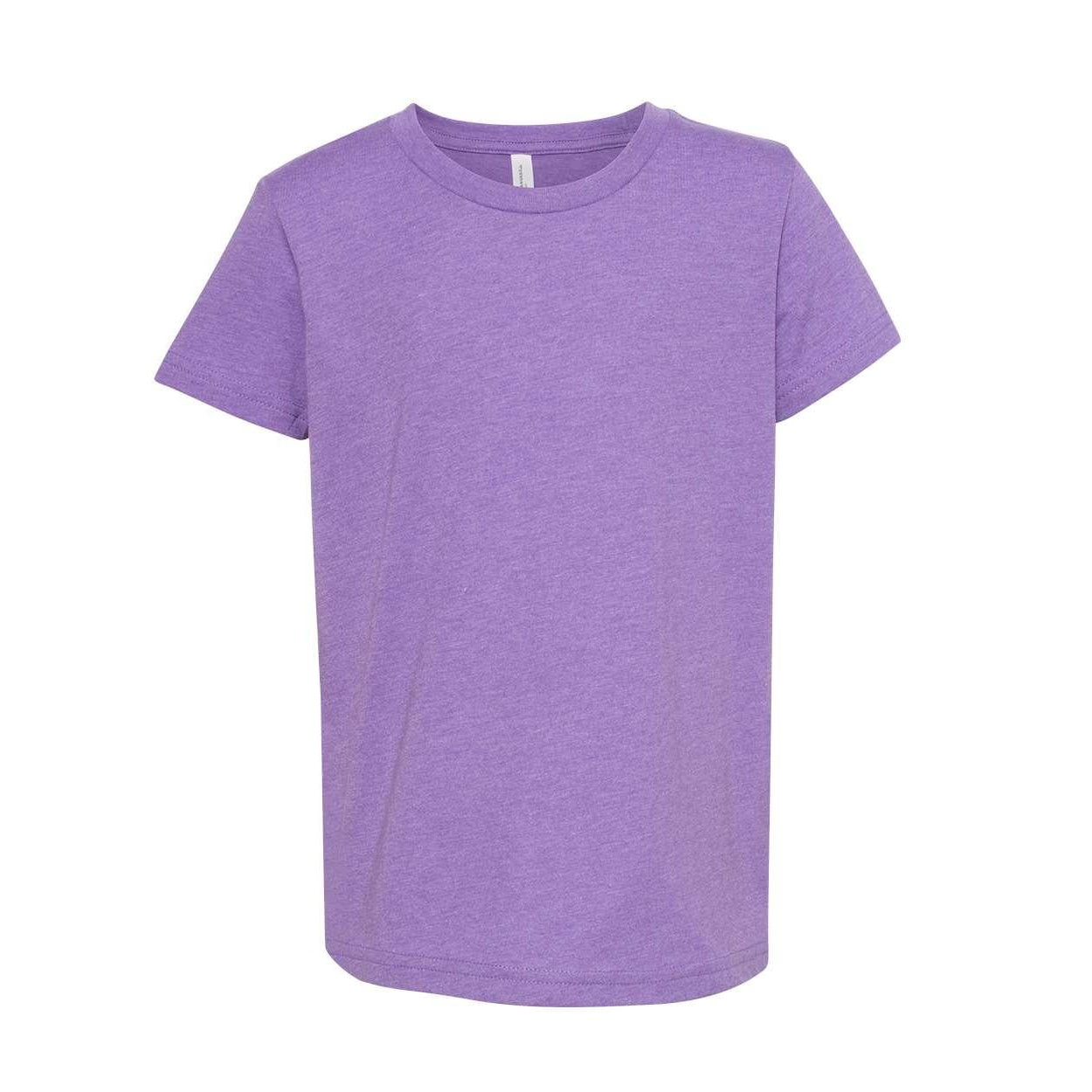 Heather Team Purple - Front - BELLA + CANVAS Youth CVC Jersey Tee