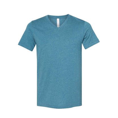 Heather Deep Teal - Front - BELLA + CANVAS Heather CVC V-Neck Tee
