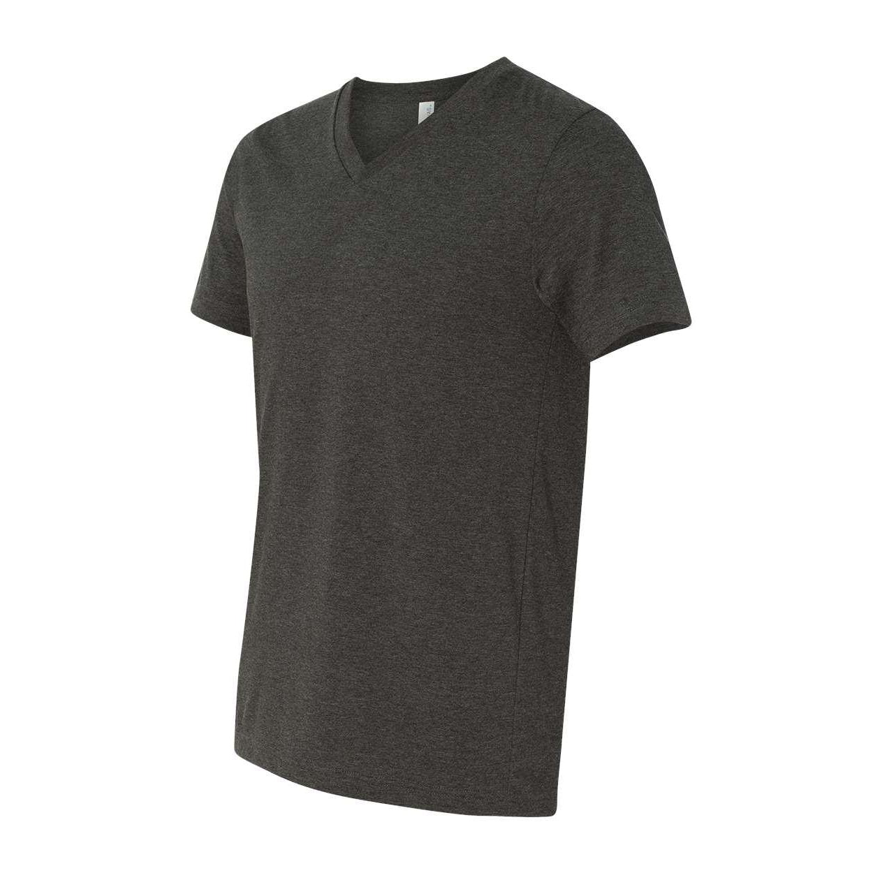 Dark Grey Heather - Side - BELLA + CANVAS Heather CVC V-Neck Tee