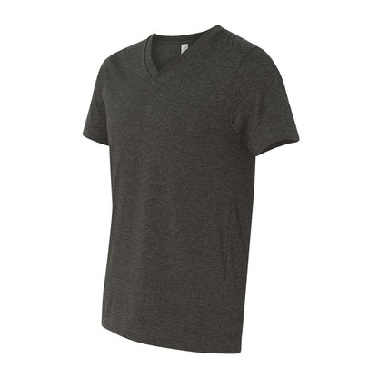 Dark Grey Heather - Side - BELLA + CANVAS Heather CVC V-Neck Tee
