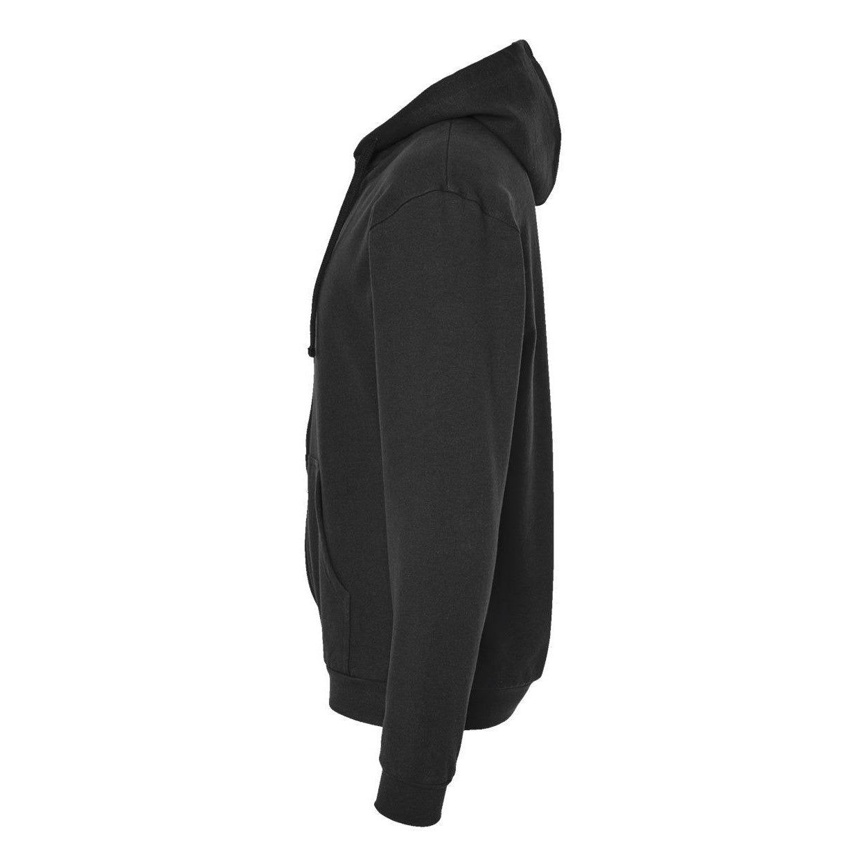 Black - Side - Tultex Unisex Full-Zip Hooded Sweatshirt