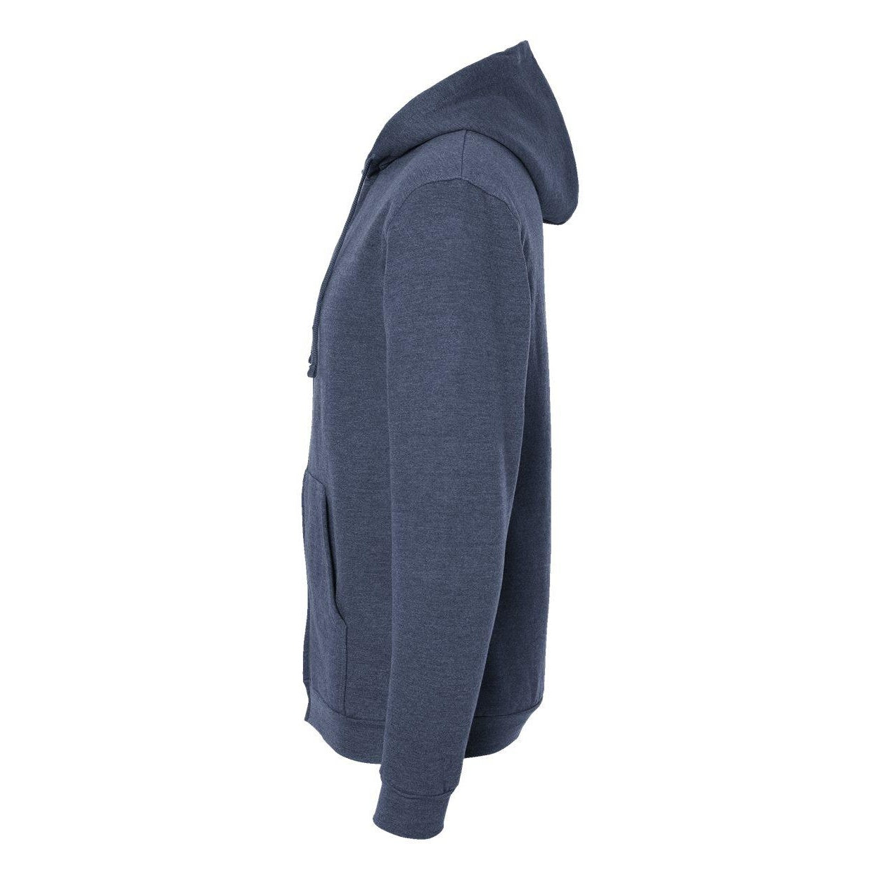 Heather Denim - Side - Tultex Unisex Full-Zip Hooded Sweatshirt