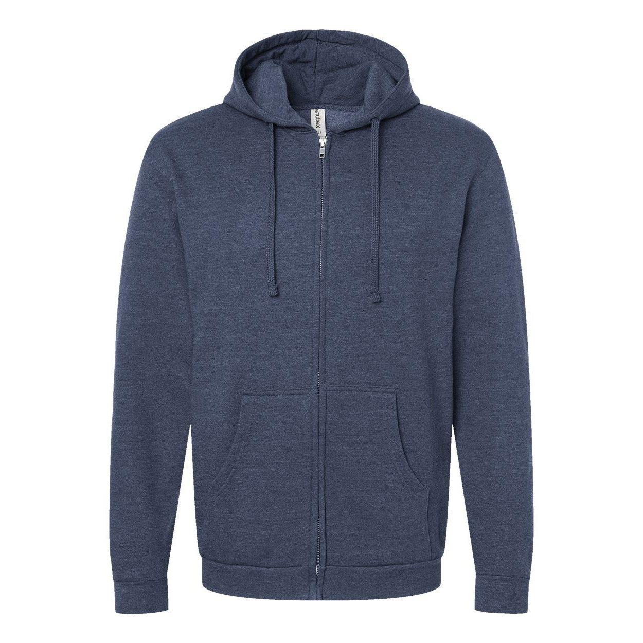 Heather Denim - Front - Tultex Unisex Full-Zip Hooded Sweatshirt
