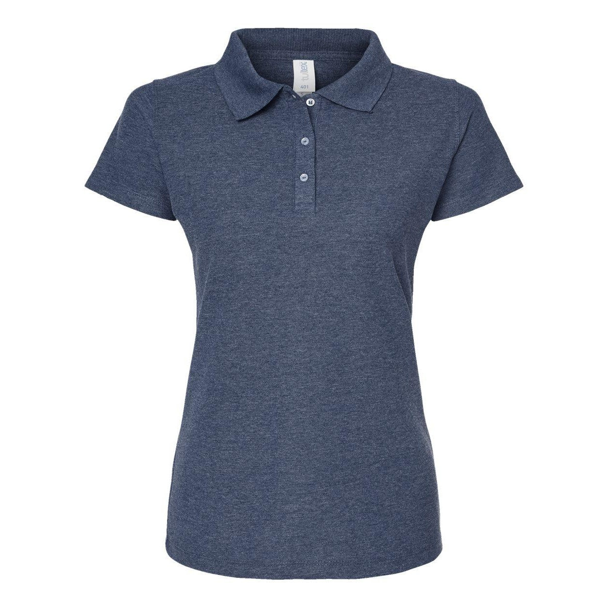 Heather Navy - Front - Tultex Women's 50-50 Sport Polo