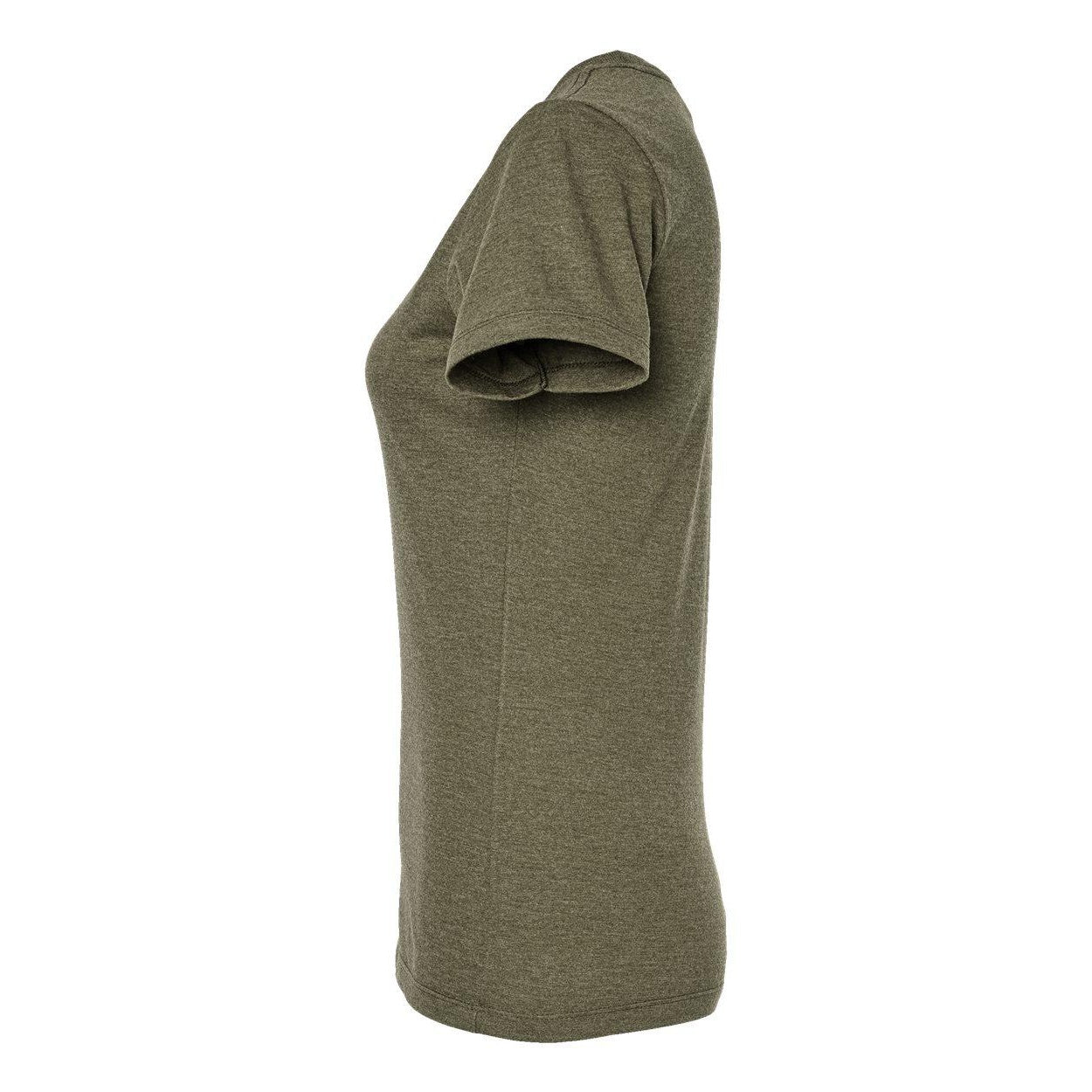 Olive Heather - Side - Tultex Women's Premium Cotton Blend T-Shirt