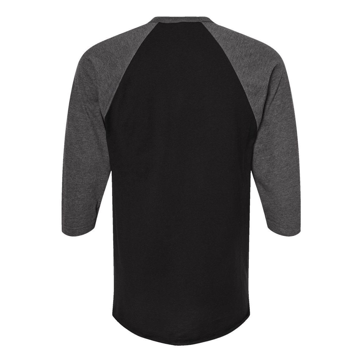 Black- Heather Charcoal - Back - Tultex Unisex Fine Jersey Raglan T-Shirt