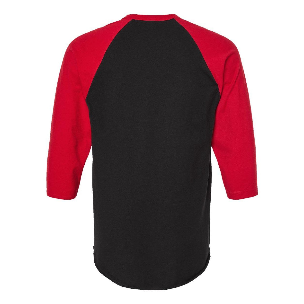 Black- Red - Back - Tultex Unisex Fine Jersey Raglan T-Shirt