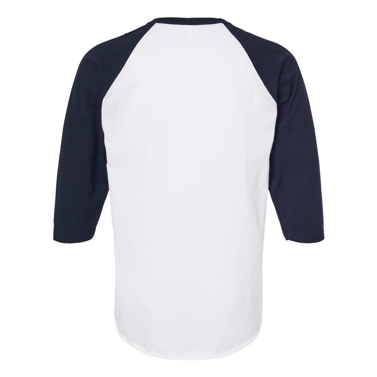 White- Navy - Back - Tultex Unisex Fine Jersey Raglan T-Shirt