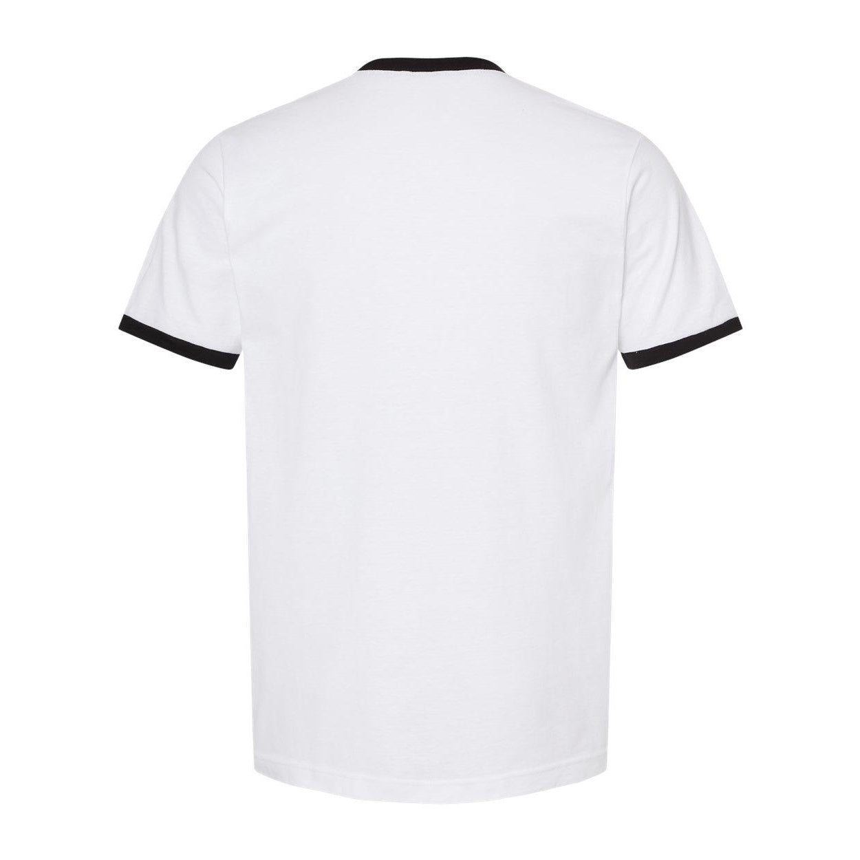 White- Black - Back - Tultex Unisex Fine Jersey Ringer T-Shirt